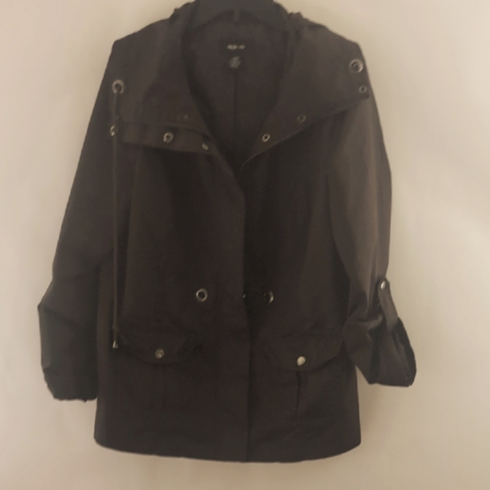 Style & Co Brown Coat With Hood Size Large